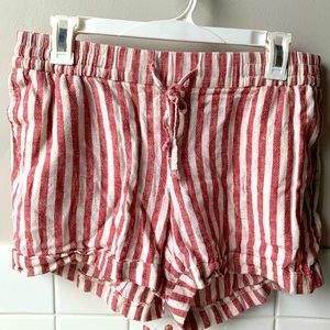 White and red stripe shorts